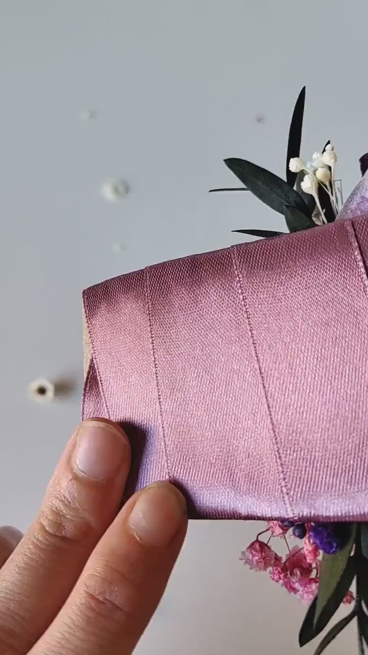 Magenta Flower Pocket Boutonniere: Boho Groom Accessory