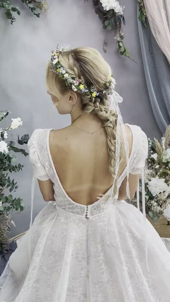 Meadow Anemone Flower Crown: Wedding Wildflower Hair Wreath