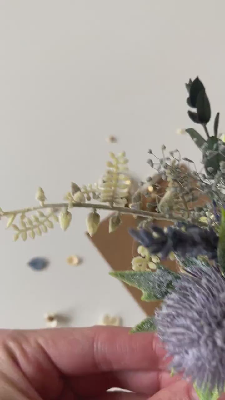 Blue Flower Hairpins Set: Thistle Boho Bridal Hair Accessories