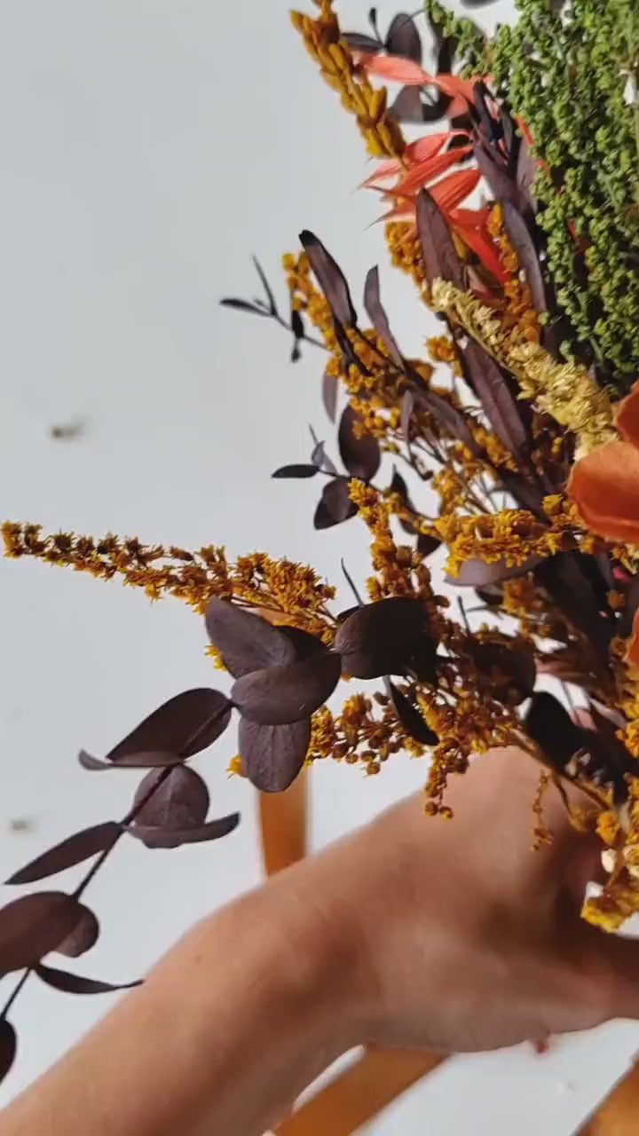 Rustic Terracotta Bridal Bouquet: Autumn Boho Wedding Flowers