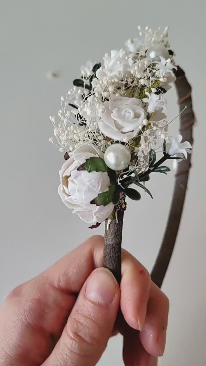 First Communion Flower Set: Headband, Bracelet, Candle Decoration