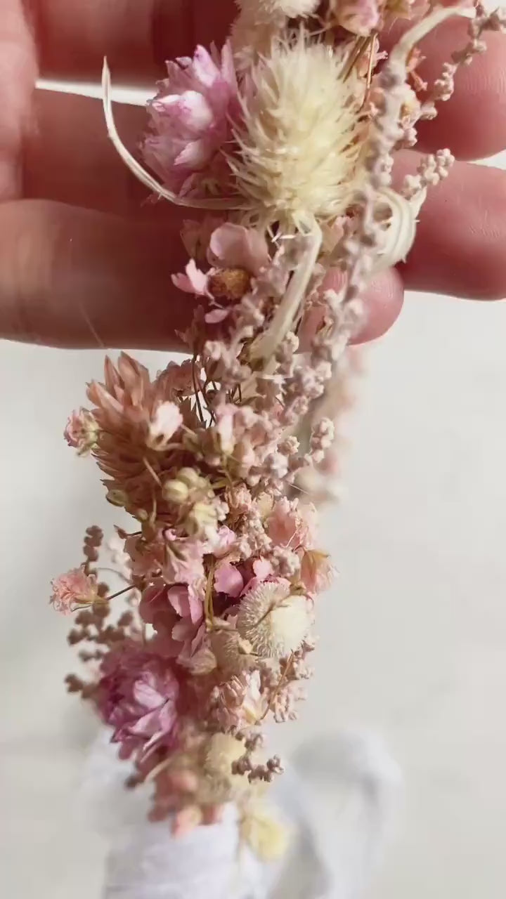 Preserved Flower Bridal Crown: Romantic Dried Flower Wedding Wreath