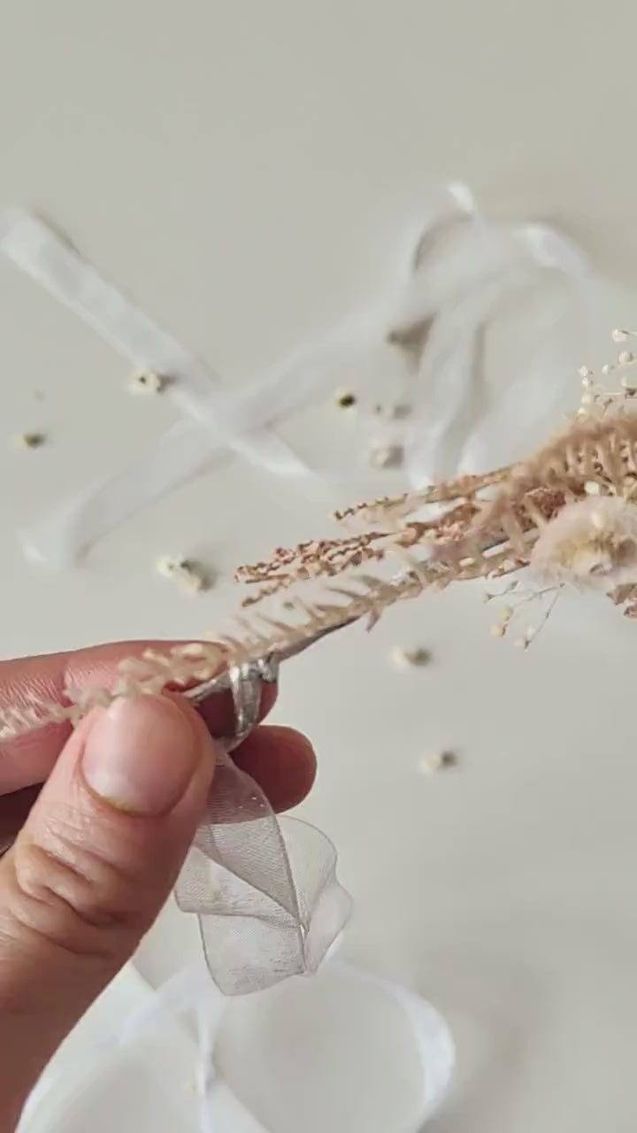 Preserved Flower Girl Belt: Pale Pink Cream Floral Communion Accessory