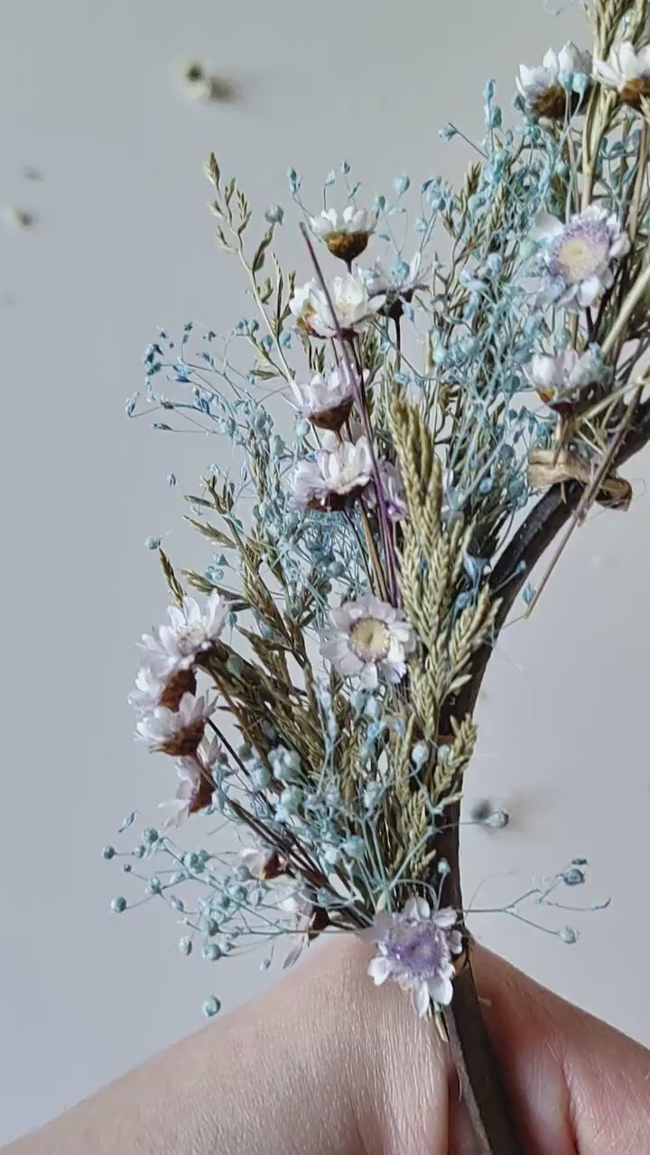 Baby Blue Preserved Flower Crown: Fairy Bridal Headpiece