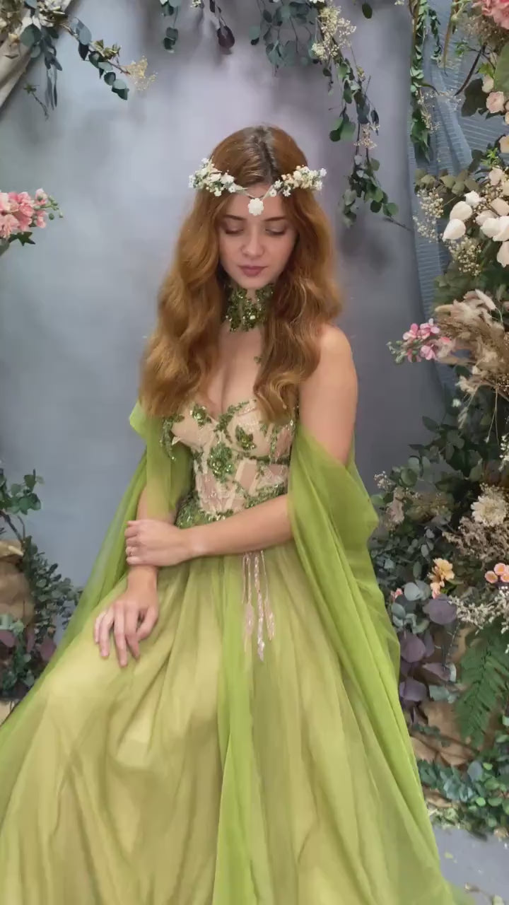 Romantic Wedding Tiara: White Ivory Flower Crown, Renaissance Festival