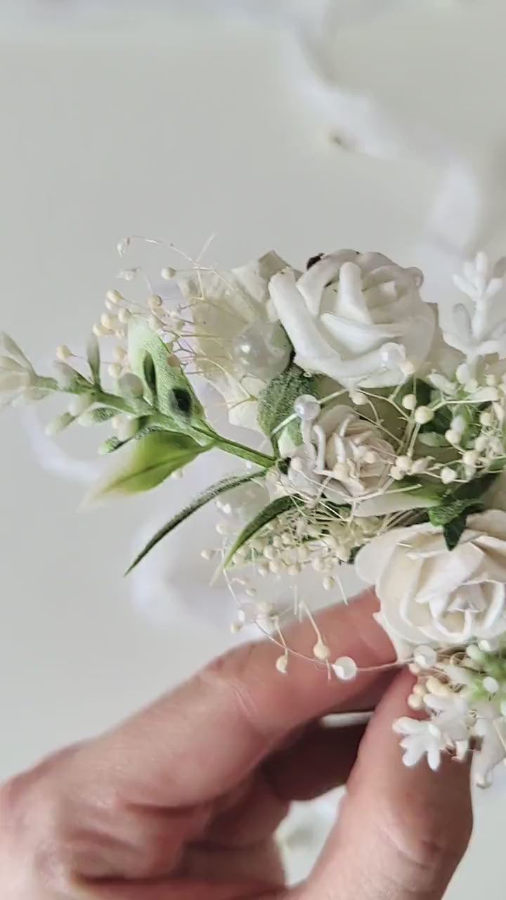 Floral First Communion Belt: White Flower Girl Dress Sash