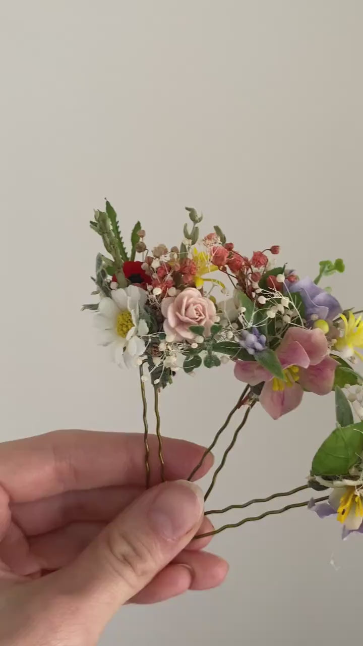 Wildflower Hair Pins: Bridal Meadow Daisy Bobby Pins