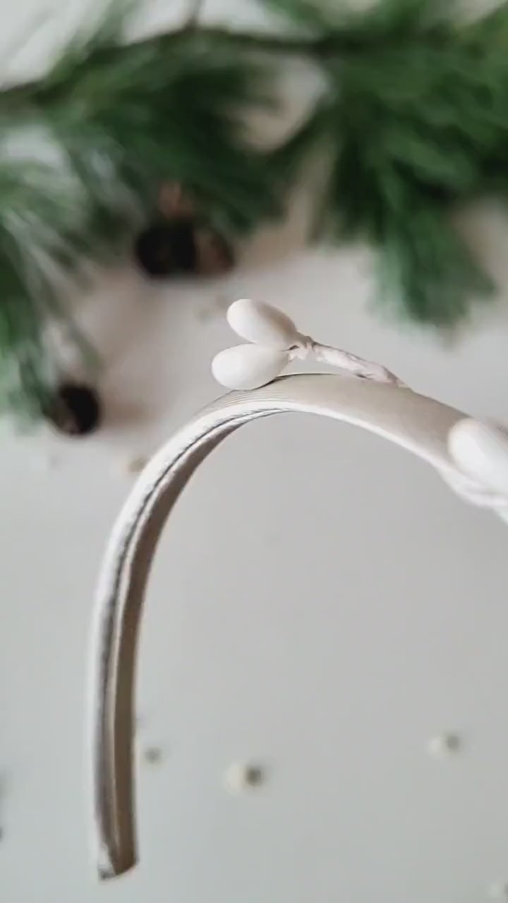 White Flower Winter Headband: Frozen Wedding Hair Accessory