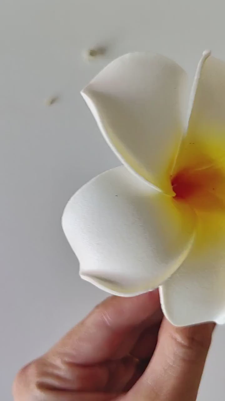 Plumeria Flower Hair Comb: Tropical Beach Wedding Accessory