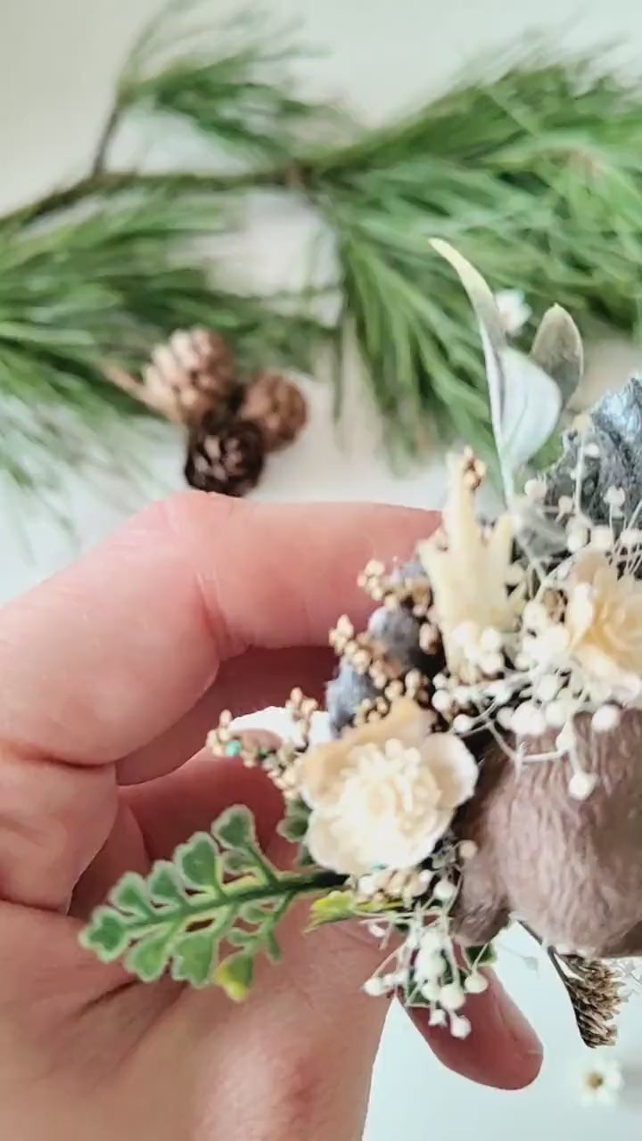 Bunny Brooch: Handmade Rabbit Pin with Flowers