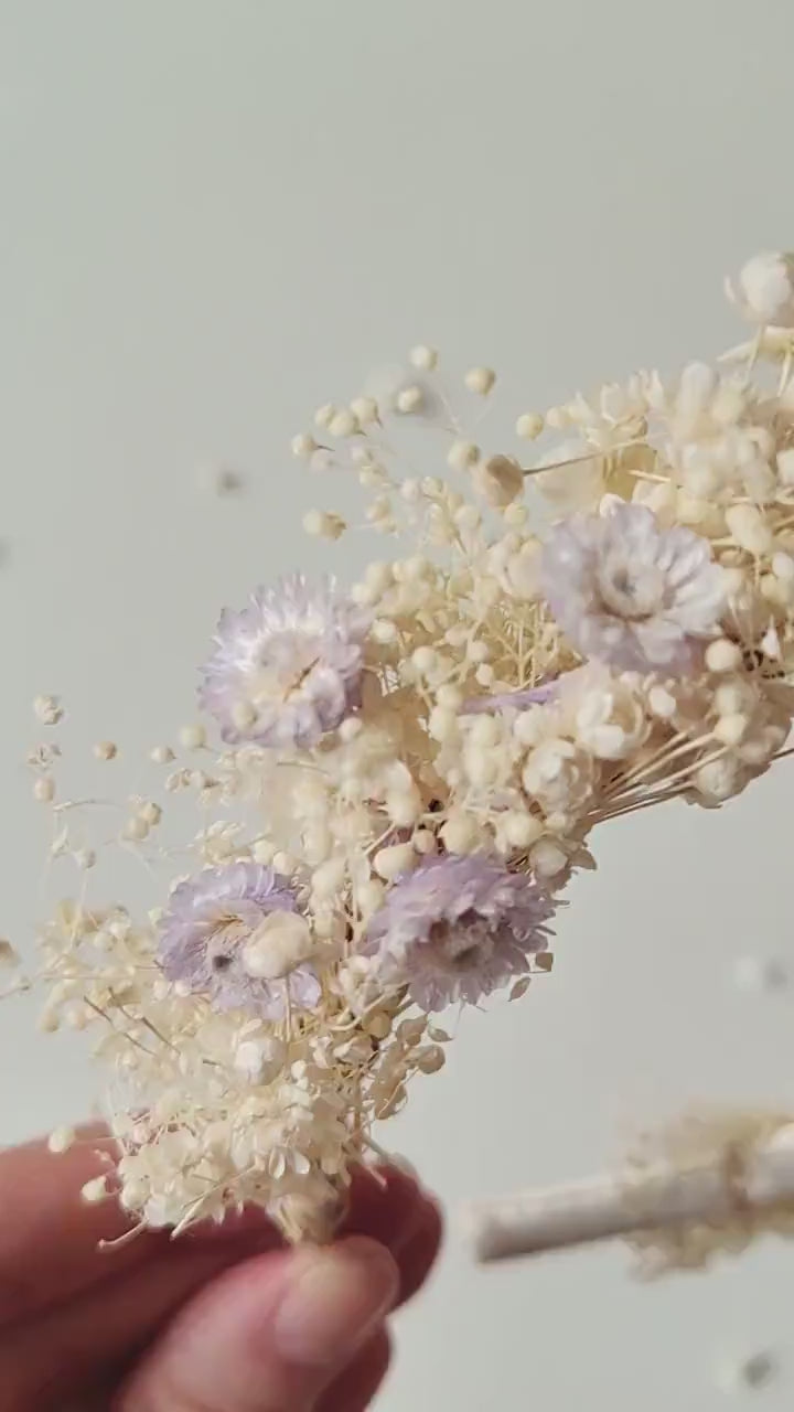 Preserved Flower Headband: Purple Cream Holy Communion Crown