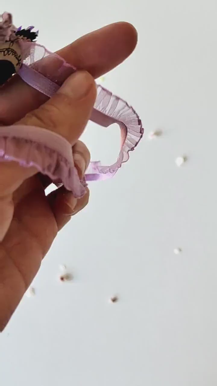 Purple Floral Bridal Garter: Elastic Violet Wedding Accessory