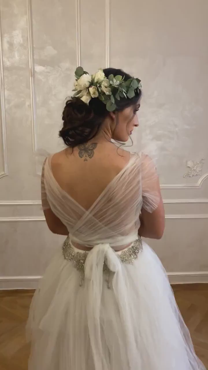 Eucalyptus Flower Crown: Greenery Bridal Hair Wreath