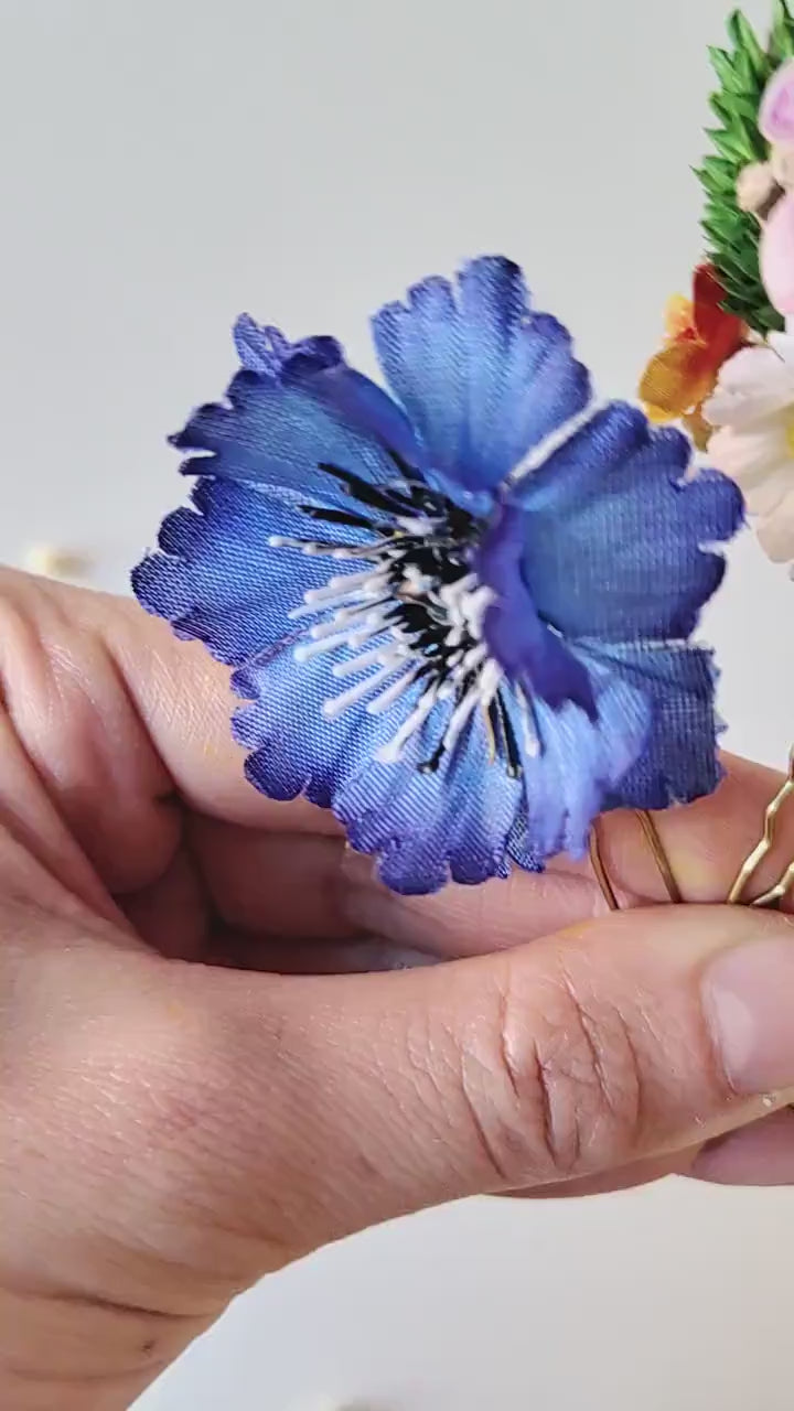 Meadow Flower Hairpins: Bridal Garden Wedding Hair Accessories