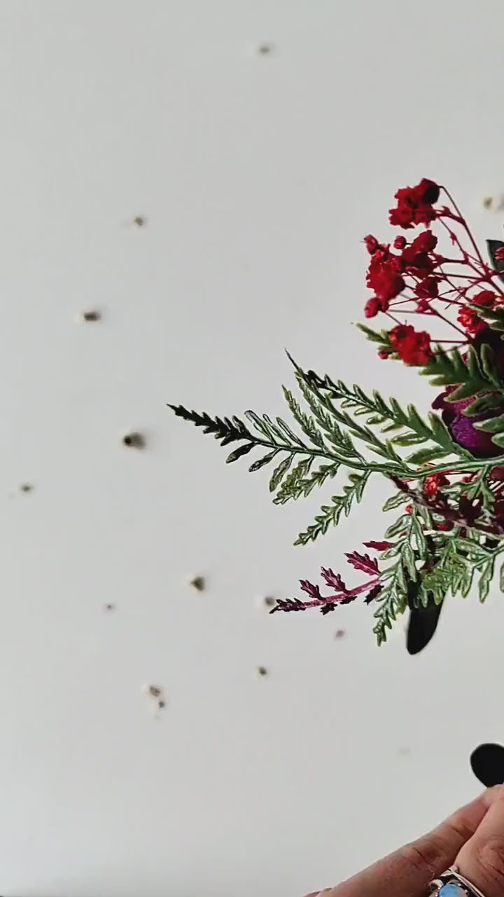 Burgundy Frida Flower Crown Headband: Autumn Wedding, Double-Sided