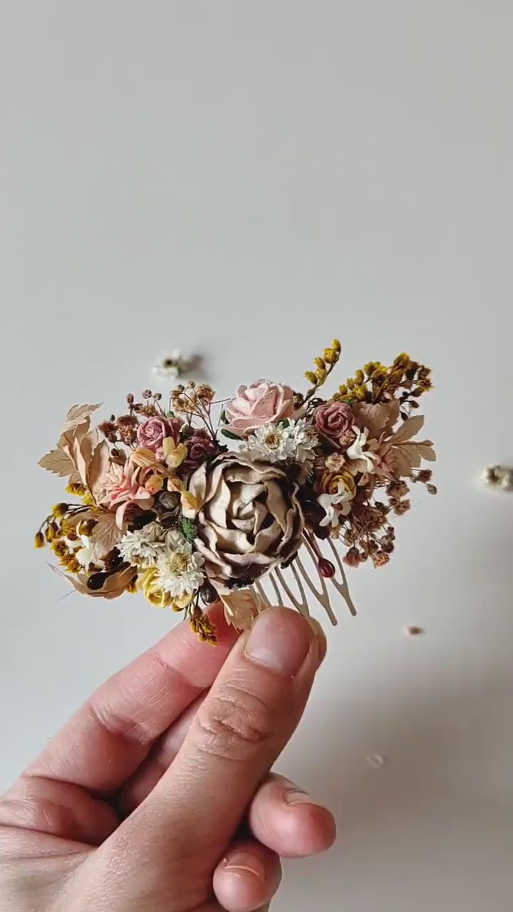 Wildflower Hair Comb: Rustic Wedding Bridal Hair Accessories