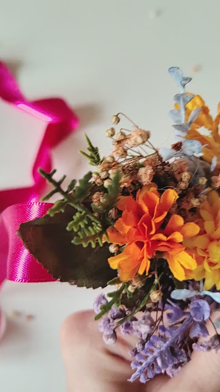 Colorful Floral Belt: Boho Wedding Dress Flower Accessories