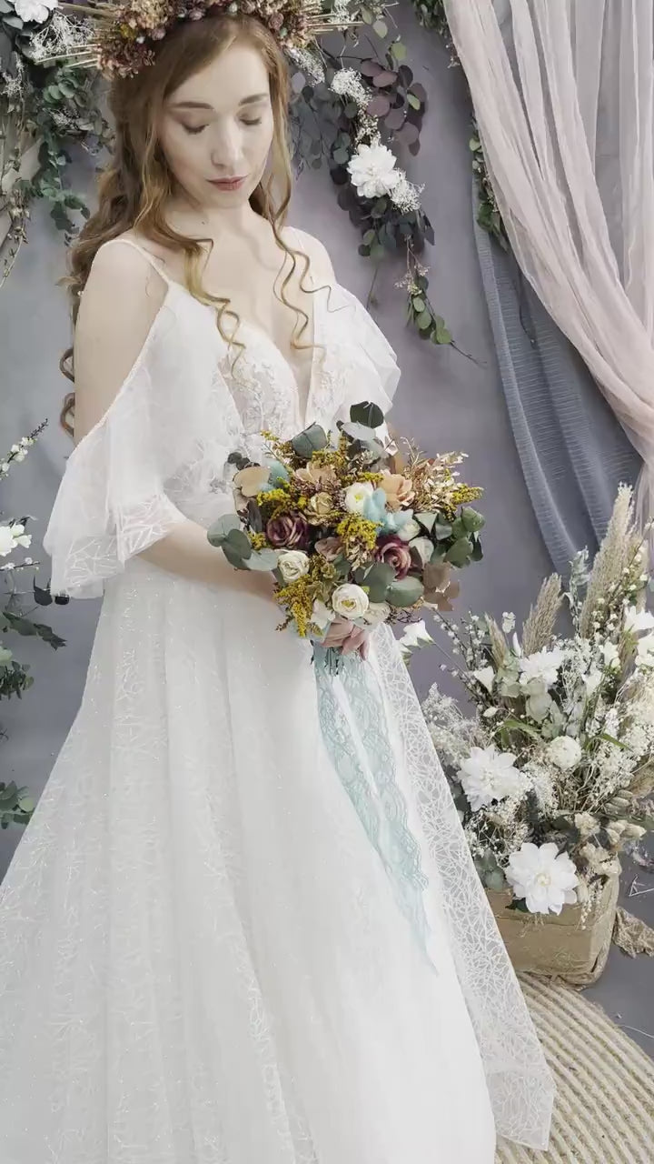 Autumn Flower Halo Crown: Burgundy Pink Wedding Headband