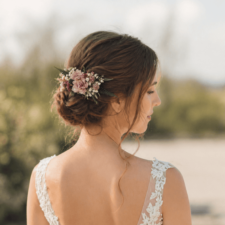 Purple Flower Hair Comb: Romantic Bridal Hair Accessories – handmade floral hair accessory by magaela
