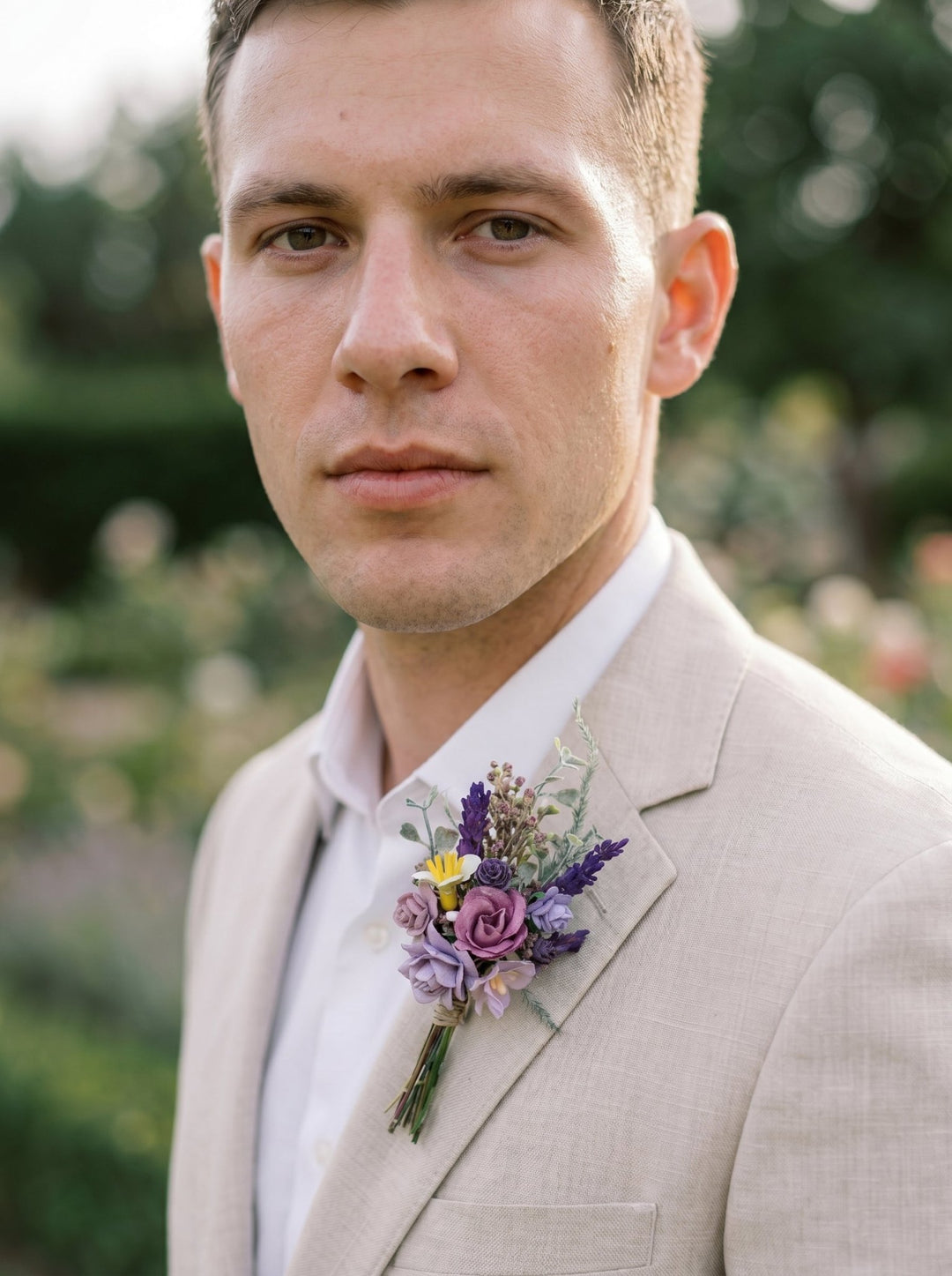 Purple Wildflower Wedding Set – Boho Bridal Collection – handmade floral hair accessory by magaela