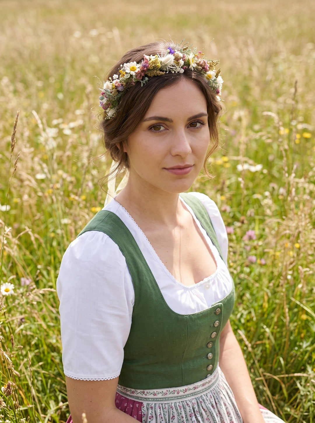 Daisy Flower Crown – Light and Romantic Dirndl Accessory for Oktoberfest – handmade floral hair accessory by magaela