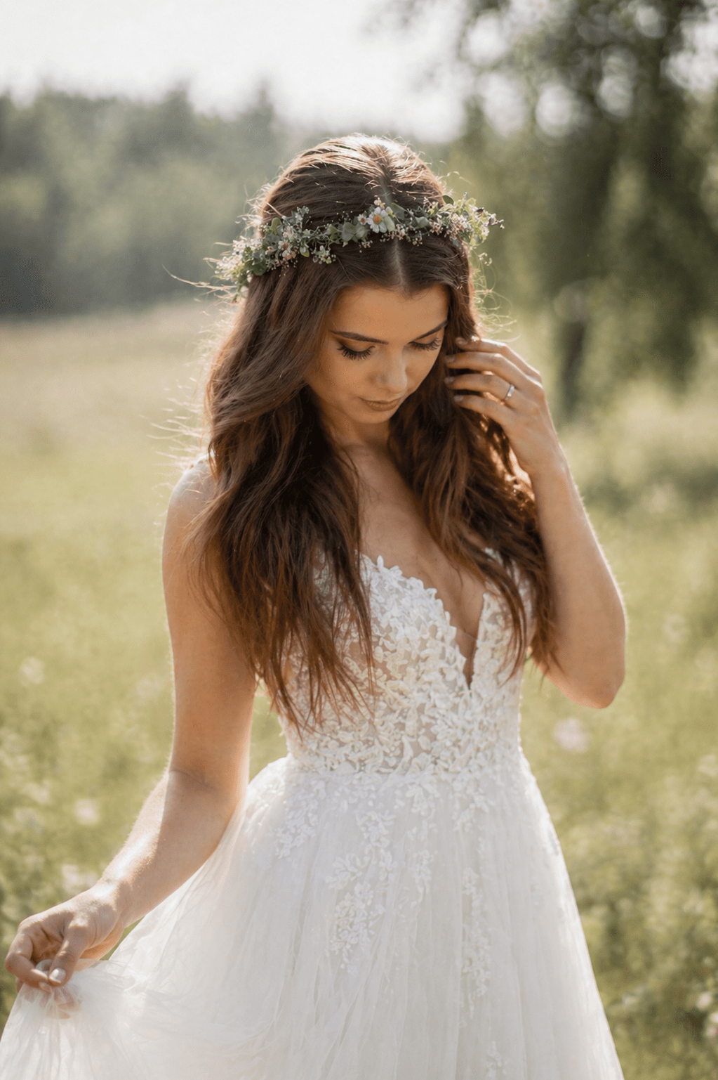 Daisy Eucalyptus Flower Wreath: Bridal Hair Accessory, Romantic Wedding – handmade floral hair accessory by magaela