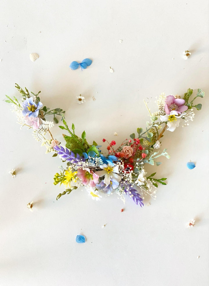 Shapeable Meadow Flower Hair Vine: Bridal Spring Wedding Accessory – handmade floral hair accessory by magaela
