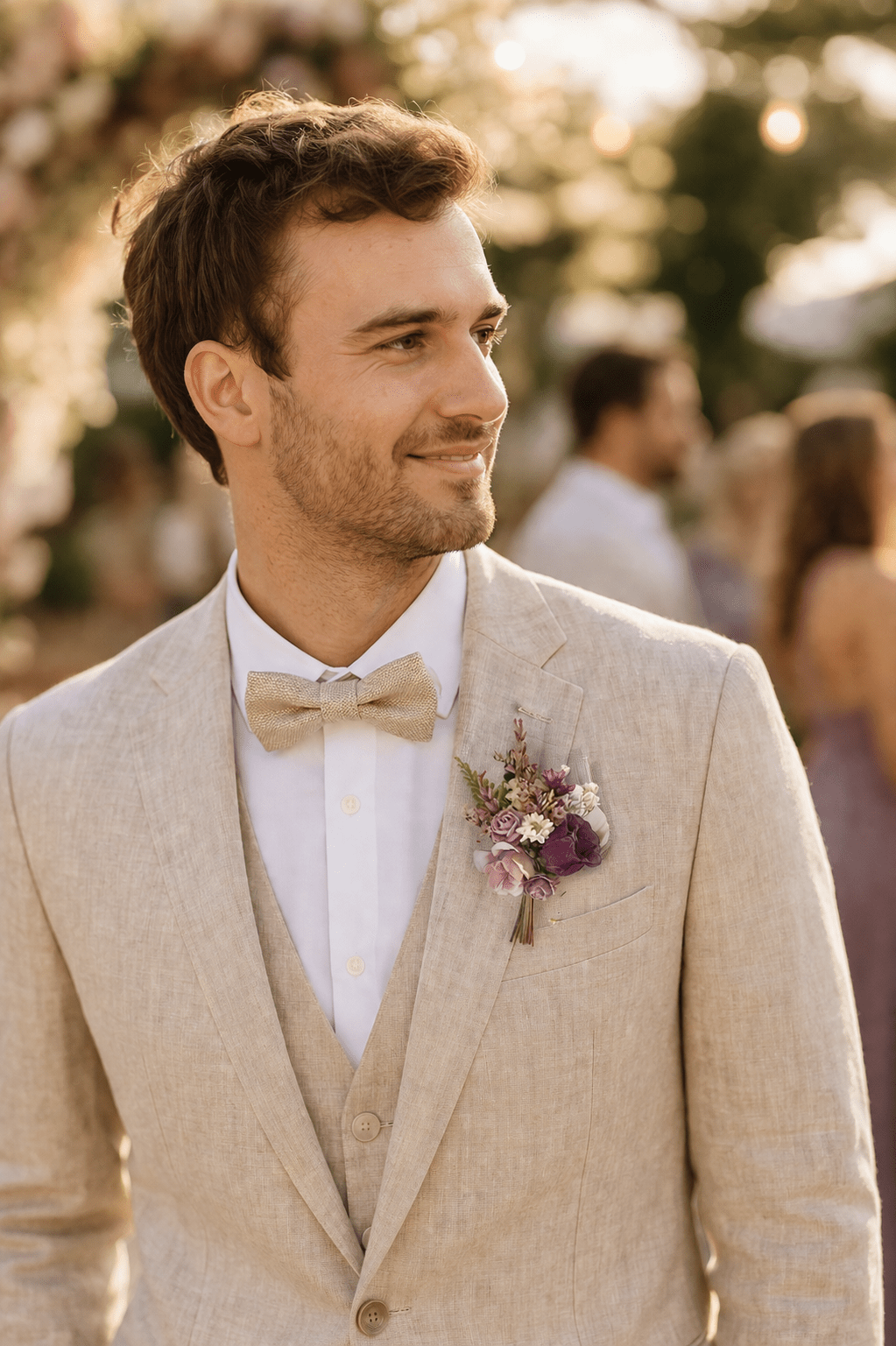 Purple Preserved Flower Boutonniere: Romantic Wedding Accessory – handmade floral hair accessory by magaela