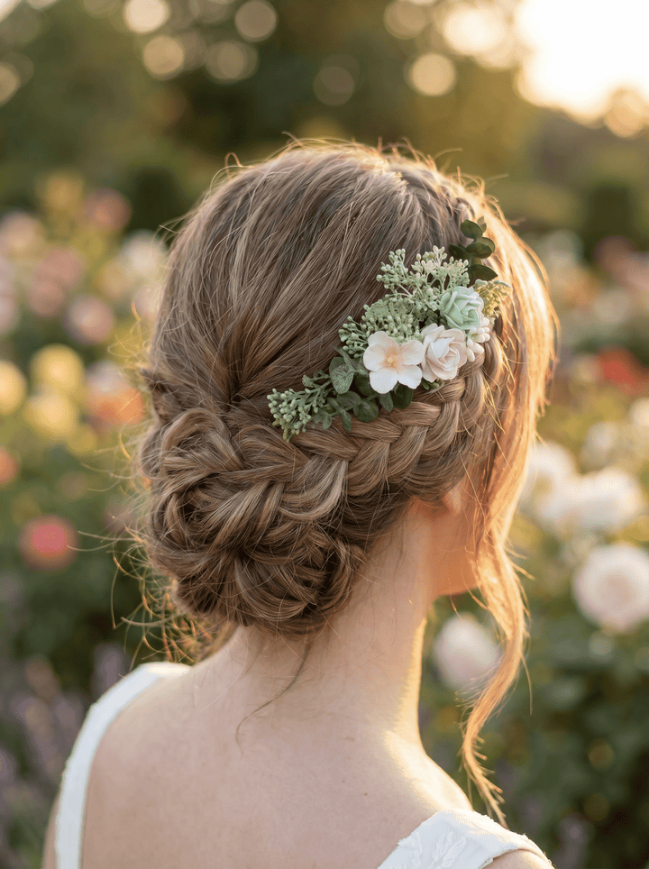 Mint Rose Flower Hair Comb: Sage Green Wedding Bridal Accessory – handmade floral hair accessory by magaela