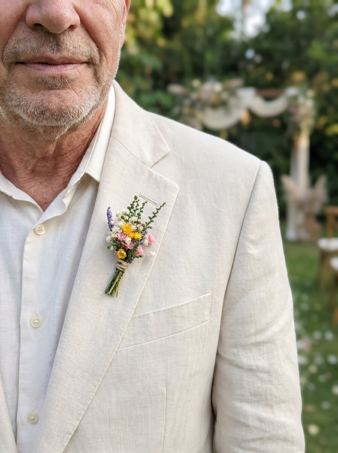 Wildflower Boutonniere: Colorful Meadow Wedding Corsage – handmade floral hair accessory by magaela