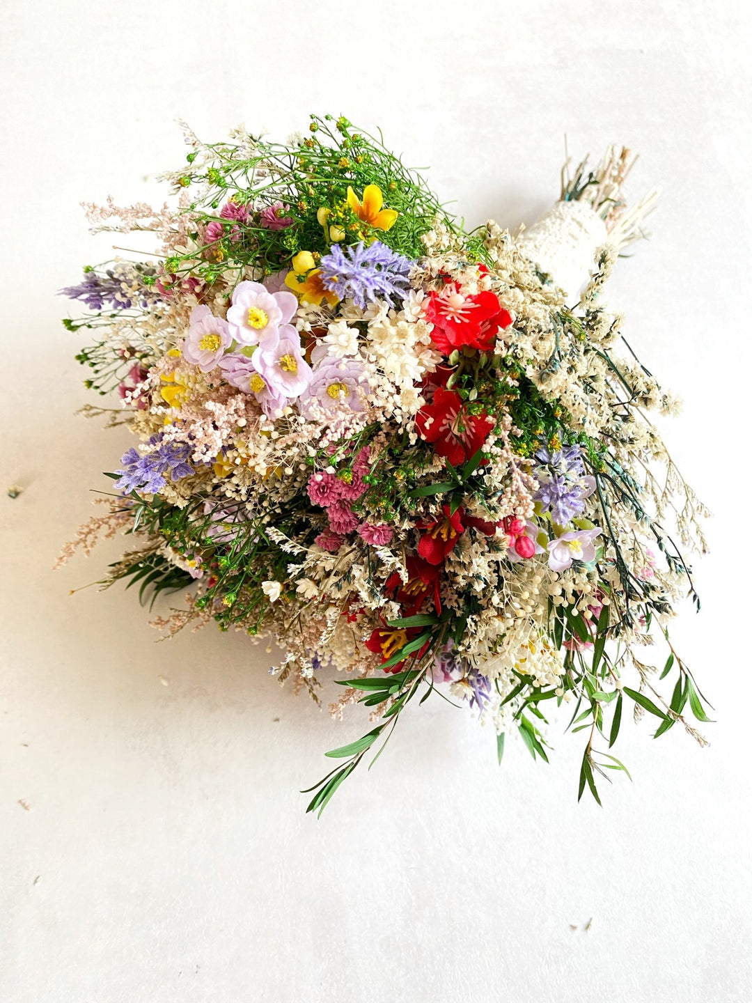 Wildflower Bridal Bouquet – Small Meadow Wedding Bouquet – handmade floral hair accessory by magaela