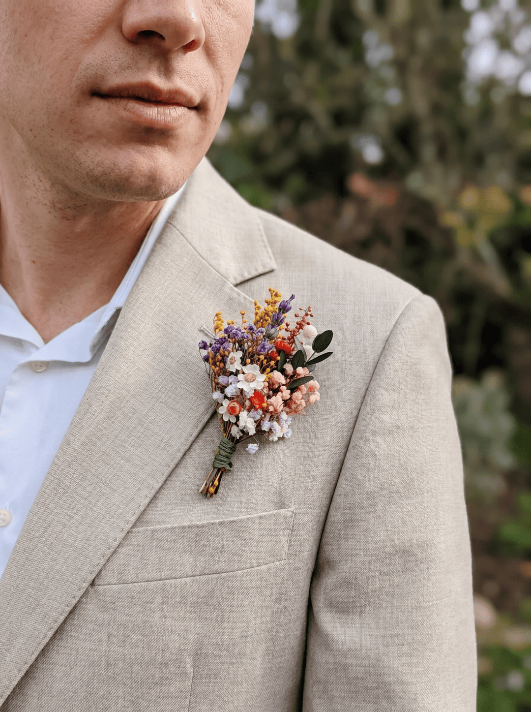Wildflower Pocket Boutonniere: Groom Accessory, Garden Wedding – handmade floral hair accessory by magaela