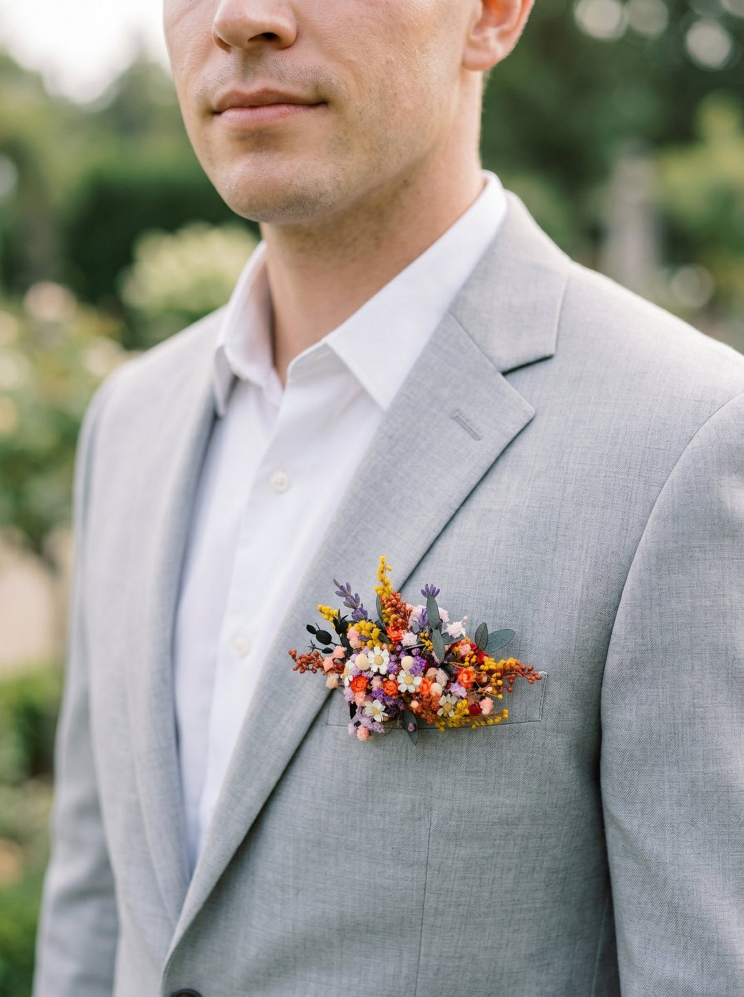 Wildflower Pocket Boutonniere: Groom Accessory, Garden Wedding – handmade floral hair accessory by magaela