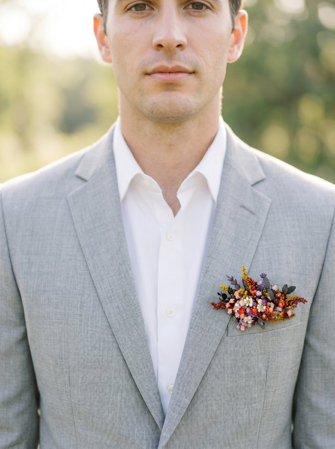 Wildflower Pocket Boutonniere: Groom Accessory, Garden Wedding – handmade floral hair accessory by magaela