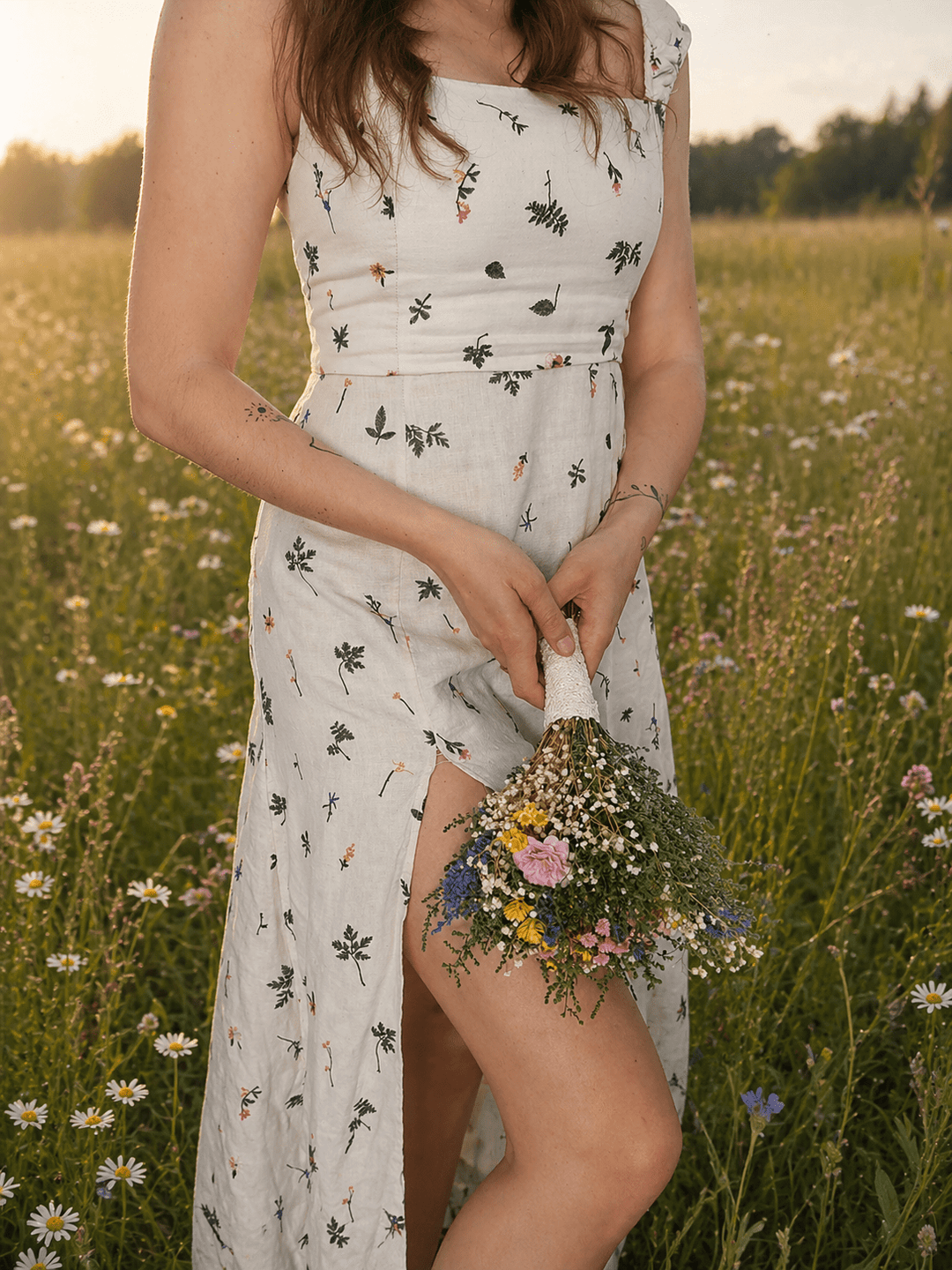 Wildflower Bridal Bouquet: Summer Meadow Wedding, Cottagecore Style – handmade floral hair accessory by magaela