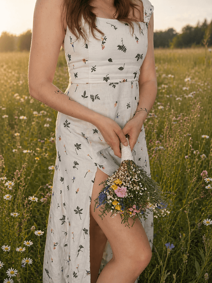 Wildflower Bridal Bouquet: Summer Meadow Wedding, Cottagecore Style – handmade floral hair accessory by magaela
