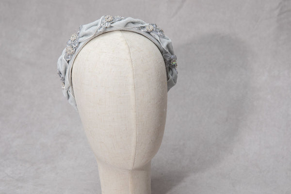 Silver glamour fabric headband