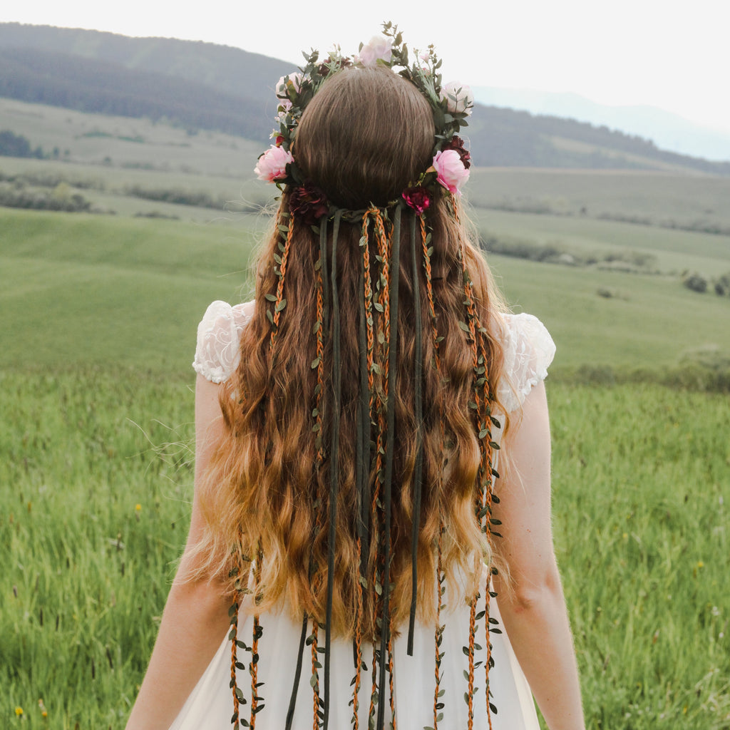 Crown braid wedding hairstyle inspiration | Bridal hair style ideas